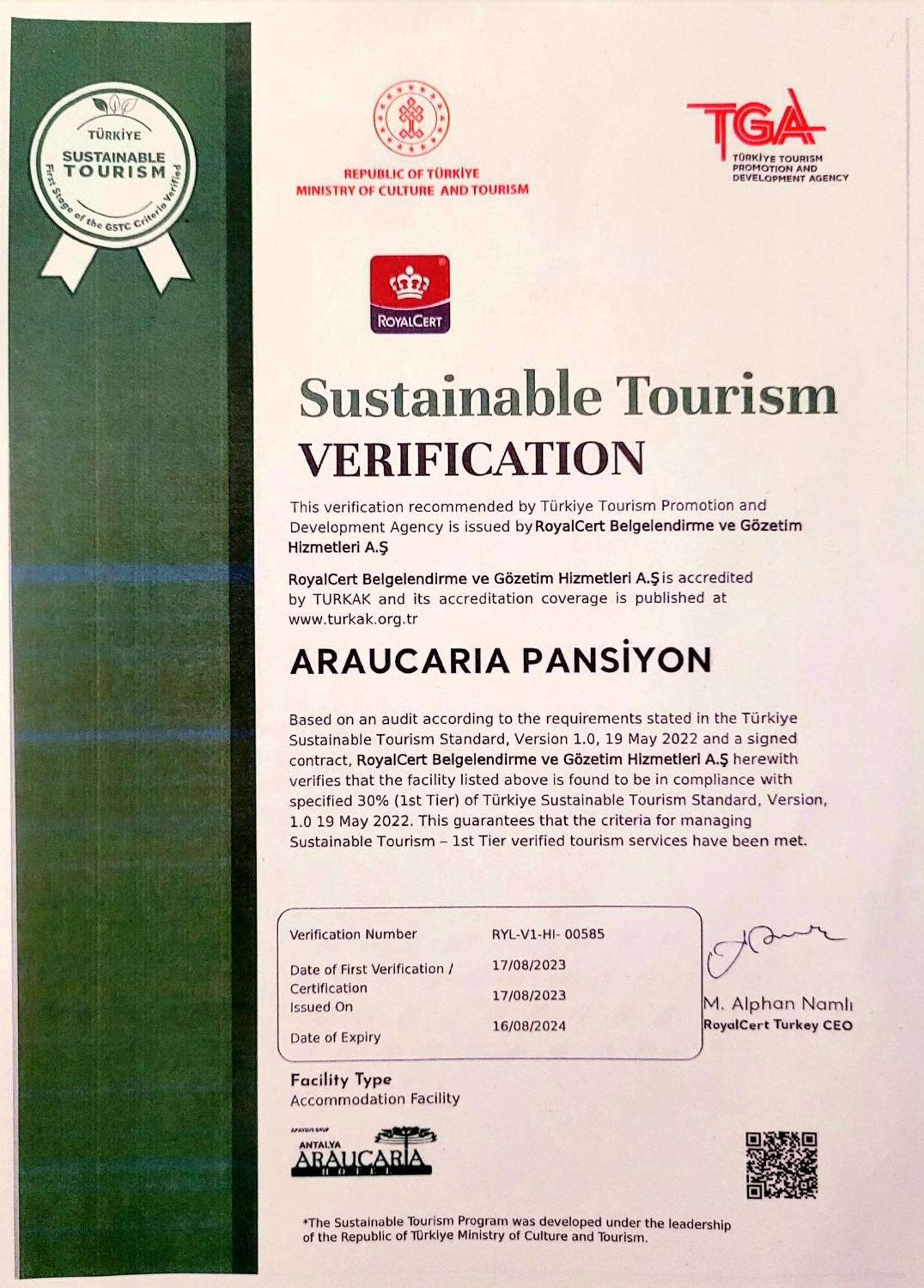 Araucaria Pension Antalya Eksteriør billede